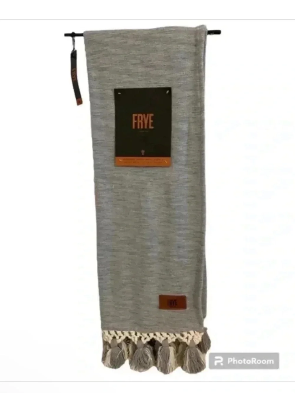 Frye Textured Throw Blanket With Tassels Gray 50 X 60 NWT Home Decor